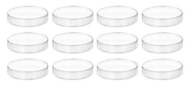 EISCO 12PK Plastic Petri Dishes with Lids - 2.9" Diameter, 0.5" Depth - Molded in Polypropylene - Reusable, Autoclavable - Translucent - Eisco Labs