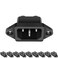 ORAPBOT C14 Panel Mount Plug Adapter, 10 Pack AC Power Socket 250V 10A IEC 320 Terminal Connector Socket Black Screw Mount 3 Pins Inlet Power Plug Socket