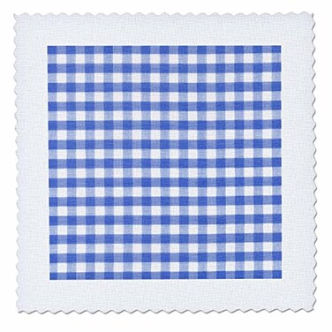 3dRose Dark BlueWhite Gingham Pattern - Cute Navy Retro Checks Checkered Checked Kitchen Dining Theme - Quilt Square, 8 by 8-Inch (qs1130153