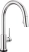 Delta Trinsic Chrome Touch Kitchen Faucet with Pull Down Sprayer, Modern Single Hole Touch On Kitchen Sink Faucet, Single Handle, Chrome 9159T-DST