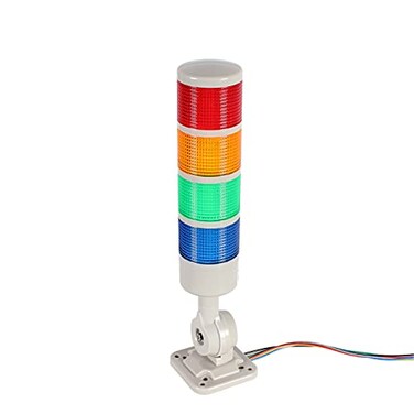 Luban Signal Tower Stack Lights - Industrial Warning Lamp, 4-Layer Andon Tower with Rotatable Base, Steady/Flashing Light Switchable, 110V/220V AC