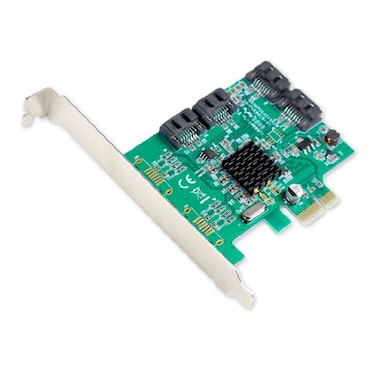 IO CREST 4 Port SATA III Expansion Card with Low Profile Bracket - 6Gbps SATA 3.0 Controller PCI Express x1 Marvell 9215 for Windows 11/10/8/7/XP/Vista/Linux