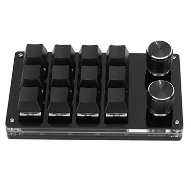 Ejoyous 12 Key Mini Keyboard One Handed Mechanical Gaming Keyboard, Multifunctional Shortcut Programmable Macro Keyboards with Button for Vista Macos (Black
