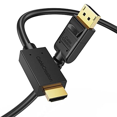 CableCreation Active DisplayPort to HDMI 4K, DP 1.2 to HDMI Cable 6 Feet, Support Eyefinity Multi-Screen, 4K3D Audio/Video Converter, 1.83M / Black