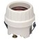Leviton Medium Base, One-Piece, Keyless, Incandescent, Unglazed Porcelain Lampholder, Front Mount, Single Circuit, Back Wired, Shallow Back, 8875, White