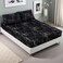 MAG 3pcs Black Marble Twin Bed Sheet, Super Soft Microfiber Marble Fitted Sheets Included 1 Fitted Sheet and 2 Pillowcases, 14 Inches Deep (Twin, Black