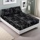 MAG 3pcs Black Marble Twin Bed Sheet, Super Soft Microfiber Marble Fitted Sheets Included 1 Fitted Sheet and 2 Pillowcases, 14 Inches Deep (Twin, Black
