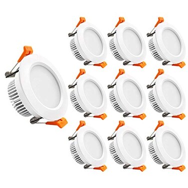YGS-Tech 3 Inch LED Recessed Lighting, Dimmable Downlight 5W (40W Halogen Equivalent, CRI 80, 3000K Warm White, Ceiling Light with LED Driver (10 Pack