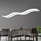 LightInTheBox LED Modern Wave Pendant Light, Acrylic Linear Chandeliers Ceiling Mount Lighting Fixture for Kitchen Island, Dining Room, Living Room (Light Source: White
