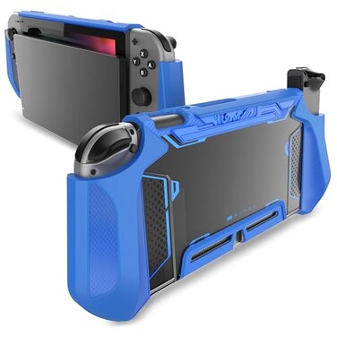 Mumba Dockable Case for Nintendo Switch (2017 Release, [Blade Series] TPU Grip Protective Cover Case Compatible with Nintendo Switch Console and Joy-Con Controller (Navy