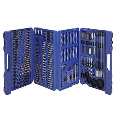 WORKPRO 300-Piece Drill Bit Set, TitaniumBlack Oxide Drill Bits, WoodMasonry Bits, Screwdriver Bits, Hole SawsNut Drivers, Drill Accessories Set with Storage Case