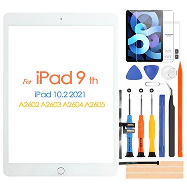 ARSSLY for iPad 9 2021 Screen Replacement, for iPad 9th Gen 10.2 inch Touch Screen A2602 A2603 A2604 A2605 Digiziter Touchscreen Glass Panel with Home ButtonRepair Tools (Not LCD