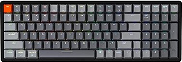 Keychron K4 Bluetooth Wireless Mechanical Keyboard RGB LED Backlit, Hot-swappable Compact 100 Keys USB Wired Computer Gaming Keyboard Aluminum Frame for Mac Windows, Gateron Red Switch