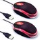 Guiheng 2 Pack Wired Mini Optical Mouse Computer Mouse Ergonomic Mouse with USB Mouse for Laptop PC Desktop mice Compatible with Windows Linux Mac fit for Office Business Home,Kids（Black