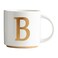 COLLECTIVE HOME - Monogram Ceramic Mugs, 15 oz Golden Initial Coffee Cups, Elegant Alphabet Tea Mugs, Elegant Personalized Mug with Gift Box, Unique Mug with Double Side Capital Letter (B