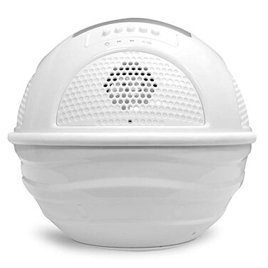 Pyle Portable Waterproof Floating Pool Speaker - Outdoor Wireless Bluetooth Compatible Rechargeable Battery Powered Shower loud Speaker System - USB Charger - iPod Android iPhone PWR90DWT (White