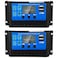 Flutesan Solar Battery Controller 12v/24v Solar Panel Charge Controller Ground Solar Panel Controller Regulator with Adjustable LCD Display and Dual USB Port Timer Setting PWM Auto Parameter(2 Pieces,