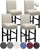 HFCNMY Bar Stool Covers,4 Pack Stretch Waterproof PU Bar Stool Covers with Backs Bar Stool Chair Covers Barstool Covers Slipcovers with Back Pub Counter Stool Chair Covers with Elastic Bands Beige