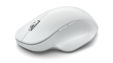 Microsoft Bluetooth Ergonomic Mouse - Glacier with comfortable thumb rest, up to 15months battery life. Works with Bluetooth enabled PCs/Laptops Windows/Mac/Chrome computers, 3.91" x 5.46" x 1.85