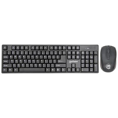 Manhattan Wireless Keyboard and Mouse Combo - Full-Size USB Wireless Keyboard Mouse Set with 2.4GHz Dongle for PC Computer Laptop - Compatible with Windows and Mac &ndash; 3 Year - Black 178990