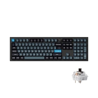 Keychron Q6 Pro Full Aluminum QMK/VIA Programmable Knob Bluetooth Custom Mechanical Keyboard, Full-Size KSA Double-Shot PBT Keycap Hot-Swappable, RGB Backlit, Brown Switch for Mac Windows Linux-Black