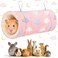 Rainflow Pink Hamster Tunnel - Soft Rabbit Tunnel for Playing &amp; Resting
