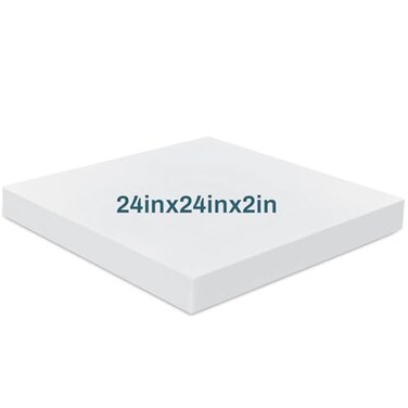 Frienda 1 Pack 2" X 24" X 24" Upholstery High Density Craft Foam, White