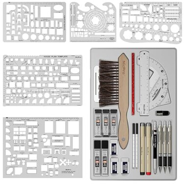 Nicpro 30PCS Professional Drafting Tools &amp; Geometry Set with Case