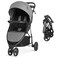 Evolur Breeze Stroller in Grey, Adjustable Backrest &amp; Canopy, Compact Fold Lightweight Baby/Toddler Stroller with Storage Basket