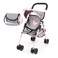 Bayer Design Doll Stroller - Folding Buggy with Canopy &amp; Bag, Grey-Pink