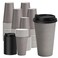 Yeehaw 16 Oz Coffee Cups with Lids, Grey, 100 Pack