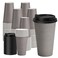 Yeehaw 16 Oz Coffee Cups with Lids, Grey, 100 Pack