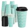 Yeehaw 16 Oz Coffee Cups with Lids, Green, 100 Pack