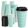 Yeehaw 16 Oz Coffee Cups with Lids, Green, 100 Pack