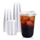 Turbo Bee 16 Oz Plastic Cups with Lids, 50 Pack, Iced Coffee Cups with Lids