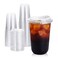 Turbo Bee 16 Oz Plastic Cups with Lids, 50 Pack, Iced Coffee Cups with Lids