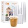 Turbo Bee Disposable Plastic Cups with Lids and Straws, 12 Oz, 100 Pack