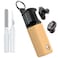 Pozcis For Skullcandy Method 360 Anc Case Cover, Soft Silicone Protective Earbuds Case, Only Compatible with Skullcandy Method 360 Anc with Cleaner Kit Accessories Set(Brown)
