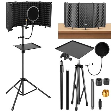 Ramzi Microphone Stand with Isolation Shield