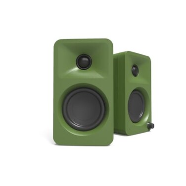 Kanto Oramn 100W Powered Reference Desktop Computer Speakers with Bluetooth 5.0 and USB-C Input Bi-Amplified 100 Hz Automatic Crossover Reference Quality Sound Pair Moss