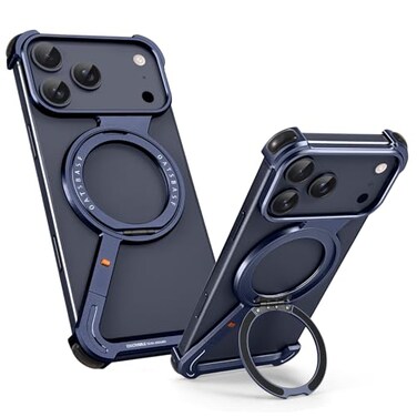Oatsbasf Minimalist Metal Phone Case for Iphone 17 Pro Case Blue