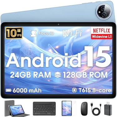 Hasskya Android Tablet 10 Inch, Computer Tablets Gemini AI for Adults, Blue
