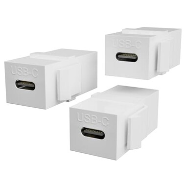 Panpeo USB C Keystone Coupler 3-Pack 10Gbps for Wall Plate