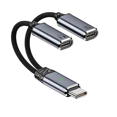 Amake USB C Splitter,2-in-1 USB C Headset and Charger Adapter