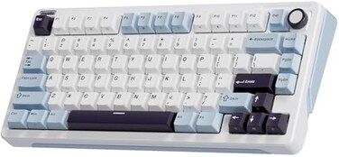 iLovBee B75 Wireless Mechanical Keyboard with Knob, Linear Switch, White