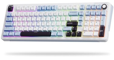 iLovBee B98 Wireless Mechanical Keyboard with Knob, Linear Switch, White