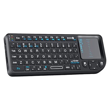 Beastron Rii 2.4G Mini Wireless Keyboard with Touchpad Mouse, Lightweight Portable Controller with USB Receiver Remote Control for Windows/Mac/Android/PC/Tablets/TV/Xbox/ PS3. X1-Black