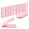Guiheng Mini Rechargeable Foldable Bluetooth Keyboard and Mouse Combo, Portable (Sync up to 3 Devices), Ultra-Slim Travel Folding Keyboard for Iphone Ipad Mac Android Windows Ios Pink
