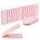 Guiheng Mini Rechargeable Foldable Bluetooth Keyboard and Mouse Combo, Portable (Sync up to 3 Devices), Ultra-Slim Travel Folding Keyboard for Iphone Ipad Mac Android Windows Ios Pink