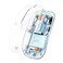 Fmouse Slim Transparent Wireless Mouse, Tri-Mode Dual Bluetooth &amp; 2.4G USB
